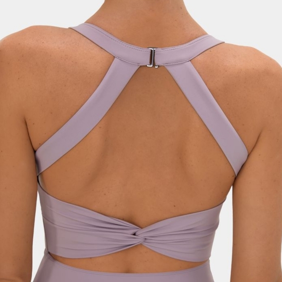 Halara Backless Cut Out Twisted Side Pocket 2-in-1 Barre Ballet Dance Dress - Picture 5 of 8